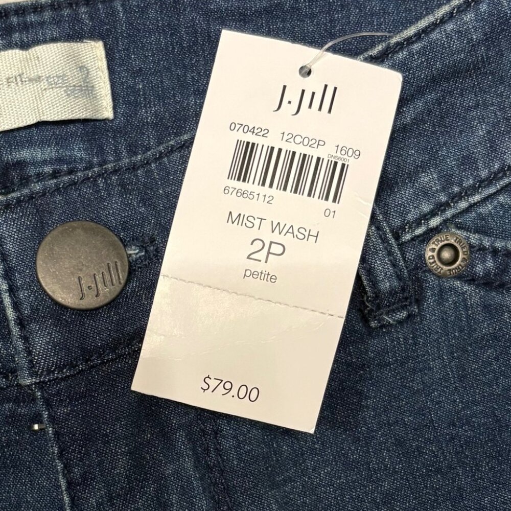 NWT J. Jill Tried & True Fit Slim Leg Lightweight Stretch Denim Blue Jeans 2P - Picture 12 of 13